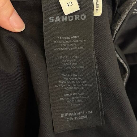 Sandro Grey Wool Andy Cropped Trousers XL - Picture 6 of 6